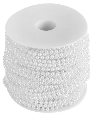 Zdjęcie produktu dla 40 m/rolka, 4 mm, sztuczne perły, ozdoby DIY, koraliki, kurtyna, wesele/festiwal, dekoracja imprezowa, biały