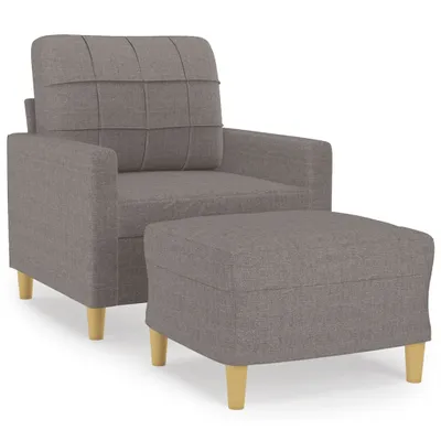 Obrázek produktu pro vidaXL Křeslo s taburetem Taupe 60 cm Látka