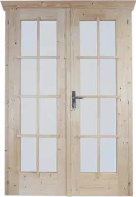 Produktbild von Doppeltür für Gartenhaus 45 mm SKAN HOLZ vollverglast 117,5x186,5 cm natur