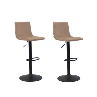 Produktbild von Bronx71 Barhocker Samt Frenkie 59 - 76 cm taupe - 2er Set