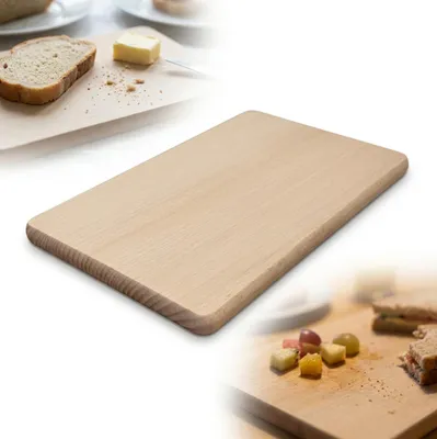 Obrázok produktu pre Drevená doska na raňajky na servírovanie a krájanie, rozmery 22 x 14 x 1,2 cm, z bukového dreva