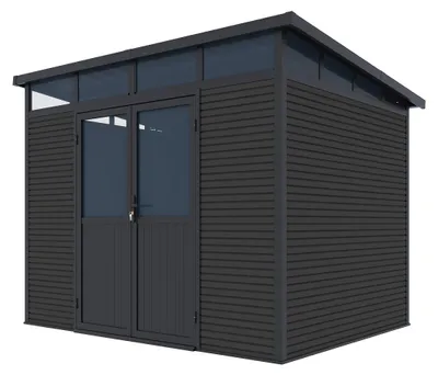 Produktbild von Weide Gartenhaus | Aluminium & WPC | Gerätehaus mit Doppeltür | 278x218 cm | Wetterfest in Anthrazit