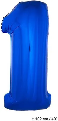 Produktbild von XXL Zahlen Folienballon 100 cm - Blau Zahl: 0
