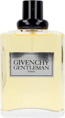 A product shot of a bottle of Givenchy Gentleman perfume.