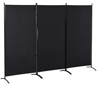 Image de Paravent de protection visuelle, pliable | Couleur : Noir | Dimensions : 253 x 50 x 182 cm