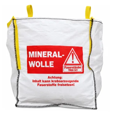 Produktbild von Lacers Big Bags 20 Stück mit 4 Schlaufen - Traglast 150 Kilogramm | Mineralwolle, MIWO -Schüttgutbehälter, Transportsack, Entsorgungssack |90x90x110cm