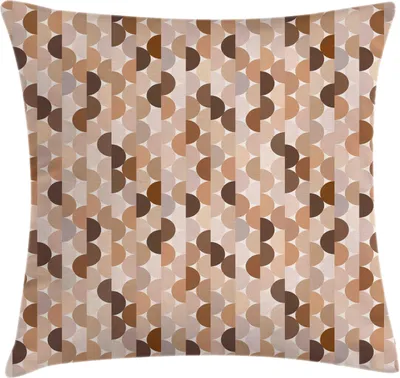 Obrázok produktu pre ABAKUHAUS Abstraktný obliečka na vankúš, polkruhy alebo polkruh v hnedých odtieňoch, 40 x 40 cm, Taupe Caramel