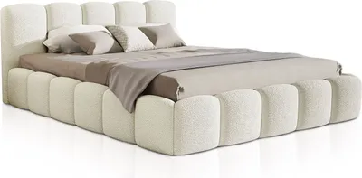 Produktbild von Juskys Polsterbett Catania - Bubble Design - 180 x 200 cm - Creme