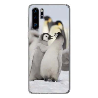 Produktbild von MuchoWow® Handyhülle Schutzhülle Hülle für Huawei P30 Pro Pinguine - Schnee - Tiere Silikon Softcase Handy Hülle - Schutzdeckel