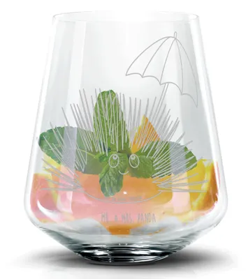 Produktbild von Mr. & Mrs. Panda Longdrinkglas Seeigel - Transparent - Geschenk, Cocktailglas, Aperol Glas, Martiniglas, Selbstakzeptanz, Whiskyglas, Achtsamkeit, Meer, Tumbler, Lebe