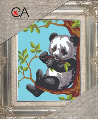 Productafbeelding van CDA gestempeld tapisseriesteekpakket "Panda", 14x18cm
