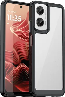 Immagine prodotto di Per Motorola Moto G35 5G Serie Colorata Custodia protettiva ibrida TPU/Acrilico Nero