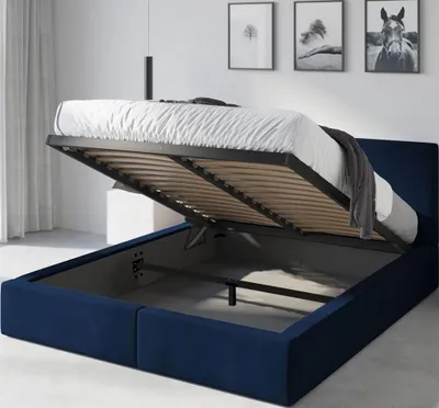 Produktbild von Interbeds Polsterbett 140x200 Bett Doppelbett mit Stauraum mit Lattenrost Bettkasten Boxspringbett hydrophob gepolsterter Bettrahmen