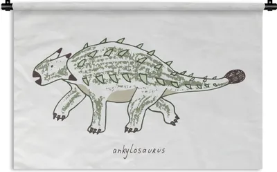 Produktbild von MuchoWow® Wandteppich Wandbehang Kinderzimmer - Ankylosaurus - Dinosaurier - Jungen - Mädchen - Kinder 60x40 cm Tapisserie Dekoration Wandtuch - Wanddekorationen