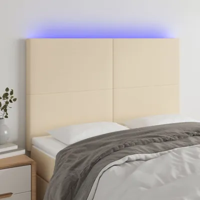 Produktbild von The Living Store LED Kopfteil Creme 144x5x118/128 cm Stoff