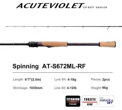 Image de Canne à pêche, modèle télescopique, action rapide, AT-S672ML-RF