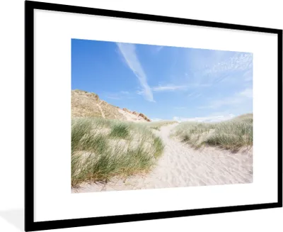 Produktbild von MuchoWow® MuchoWow® Gerahmtes Poster Strand - Düne - Gras 90x60 cm - Poster mit zchwarzem Bilderrahmen - Wanddekoration - Fotos