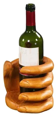 Produktbild von Flaschenhalter Weinflaschenhalter Hand Holz 15cm Natur