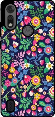 Produktbild von Smartphonica Handytasche Passend für Motorola Moto E6i / E6s 2020 mit Blumendruck - TPU Rückseite Abdeckung Fall Blumendesign