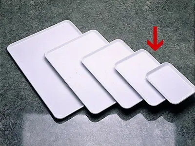 Produktbild von 1x Serviertablett weiß Serviertablett, Tablettwagen