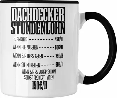 Produktbild von Trendation - Tasse Geschenk für Dachdecker Lustiger Spruch Geschenkidee Männer Dachdecker (Schwarz)