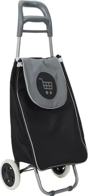 Produktbild von HowHomely | Einkaufshilfe - Einkaufstrolley - 34 x 30 x 96 cm - 50 L - Schwarz Grau - Einkaufsroller - Tasche mit Klappe