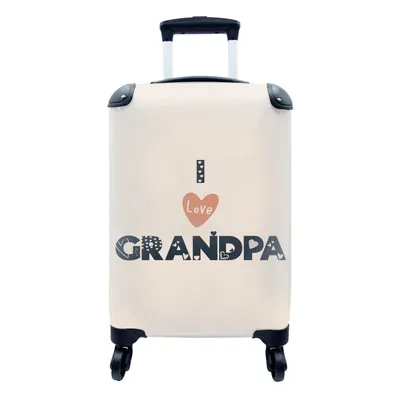 Obrázek produktu pro Kufr Příruční zavazadlo na kolečkách Malý cestovní kufr na 4 kolečkách Den otců - Přísloví - Citáty - I love grandpa - Velikost kabiny < 55x40x23 cm a
