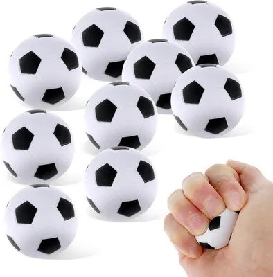 Obrázok produktu pre 9 ks mini antistresových loptičiek futbal 4 cm – dekompresné športové loptičky penové loptičky antistresové loptičky pre deti a dospelých – futbalový darček pre chlapcov