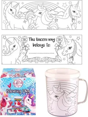 Produktbild von Einhorn Tasse zum Ausmalen