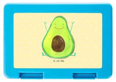 Produktbild von Mr. & Mrs. Panda Lunchbox Avocado Glücklich - Gelb Pastell - Geschenk, Brotzeitbox, Snackbox, Chaos, Freude, Butterbrotdose, Juhuu, Bentobox, Bento Box