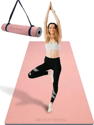 Produktbild von Famanu Yogamat 81 cm, rutschfest, 8 mm dick, TPE Fitnessmat für Yoga und Pilates