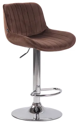 Produktbild von CLP Barhocker Lentini Samt drehbar mit Höhenverstellung braun Gestell Farbe chrom