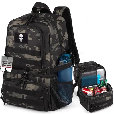 Produktbild von Kühlrucksack Herren Doppelstock 2 Fächer Schwarz Camouflage L