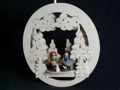 Produktbild von Fensterbild mit Striezelkinder und Beleuchtung BxHxT 32x32x4cm NEU