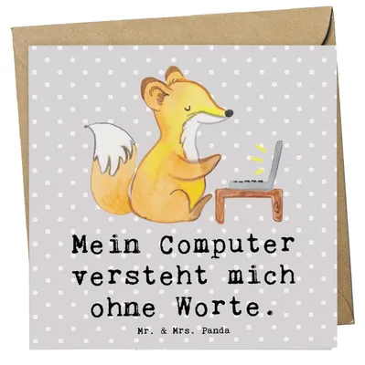 Produktbild von Mr. & Mrs. Panda Glückwunschkarte Verständnisvoller Softwareentwickler - Grau Pastell - Geschenk, doppelkarte, faltkarte, Berufsleben, Berufe, Beruf, Beziehung, Grußkarte