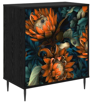Produktbild von Kommode LOCHEM Orangenmuster 66 x 36,5 x 76 cm Holzwerkstoff