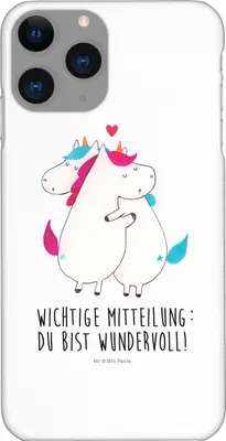 Produktbild von Mr. & Mrs. Panda Iphone 11 Pro Handyhülle Einhorn Mitteilung - Weiß - Geschenk, Liebe, Premium Kunststoff, Einhörner, Valentinstag, Unicorn, Spruch, Handy Case