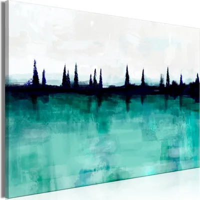 Produktbild von Vliesstoff Leinwandbild - Mountain Lake (1 Part) Wide 90x60 cm Landschaften c-A-0221-b-a