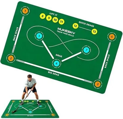 Productafbeelding van Veldhockey trainingsmat voor thuis, hockeytechniek, trainingsaccessoires