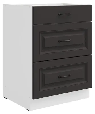 Produktbild von Küchen Unterschrank 60 cm Stilo Grau Vollauszug Soft-Close Küche Einbauküche