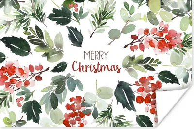 Produktbild von MuchoWow® Poster Weihnachten - Zitat - Aquarell 180x120 cm - Fotoplakat