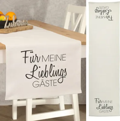 Produktbild von Tischläufer Weihnachten Tischband Sterne Baumwolle ca. 40cm x 160cm Tischdecke weihnachtlich Für meine Lieblingsgäste