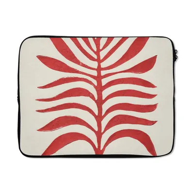 Produktbild von MuchoWow® Laptop Hülle 15 Zoll Pflanze - Rot - Blätter - Abstrakt Laptoptasche - Laptoptasche - Sleeve - Rundum-Schutz