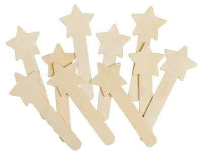 Produktbild von EDUPLAY 370119 Sterne Holzbastelstäbchen (10er Pack)