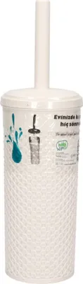 Produktbild von Toilettenburste mit Halter - weis - Kunststoff - 35 cm - Toilettenburste