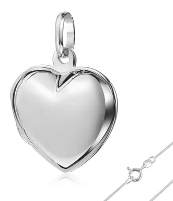 Produktbild von Kleines Herz Medaillon: Silber Foto Anhänger mit Kette