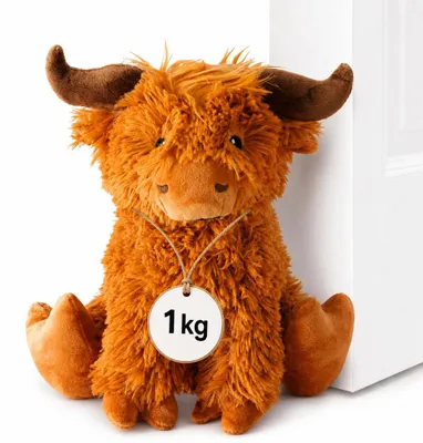 Produktbild von Türstopper Hochlandrind 1 kg Highland Bulle Stoff Plüsch Türhalter Türpuffer dekorativ für Wohnzimmer Kinderzimmer braun