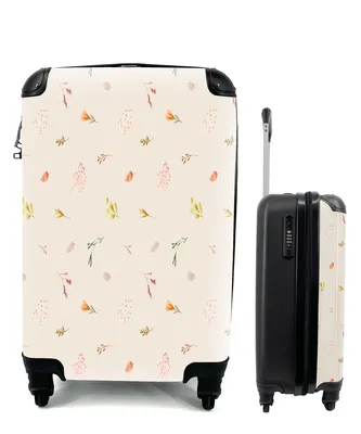 Produktbild von MuchoWow® Koffer Handgepäck Trolley Rollkoffer Kleine Reisekoffer mit 4 Rollen - Blumen - Pastell - Pflanzen - Cabin Size < 55x40x23 cm & 55x40x20 cm - Fotokoffer - Kabinenkoffer - Boardgepäck - Reise-Box - Reisekoffer - Reisegepäck - Koffer mit Bild - Trolley für Kinder