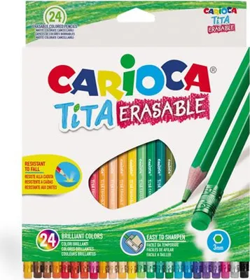 Immagine prodotto di Carioca - matita colorata con gomma Tita, 24 in astuccio di cartone