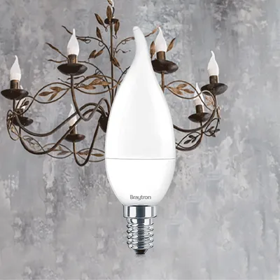 Obrázok produktu pre LED žiarovka Braytron E14 5 W, teplá biela 3000 K, 470 lm, sviečkový tvar, nahradí 40 W žiarovku, IP20